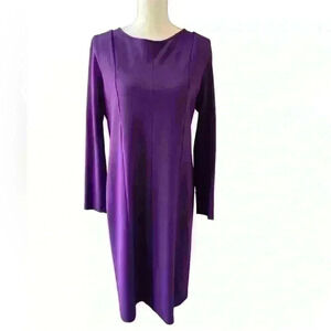 Armani Collezioni purple bateau neck midi dress size 16